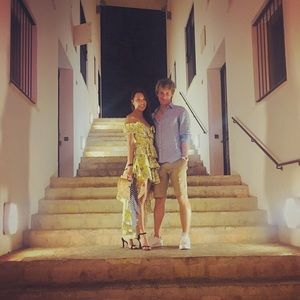 Yellow Caroline Constas Peacock Dress